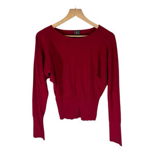 INC Tapered‎ Waist Sweater M Medium Burgundy Designer Long Sleeve Casual Winter